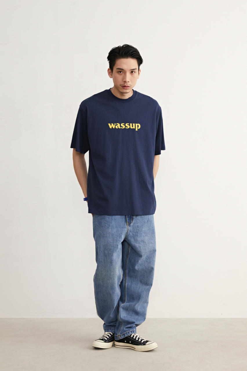 Bold Big Logo Print Basic Tee - chiclara