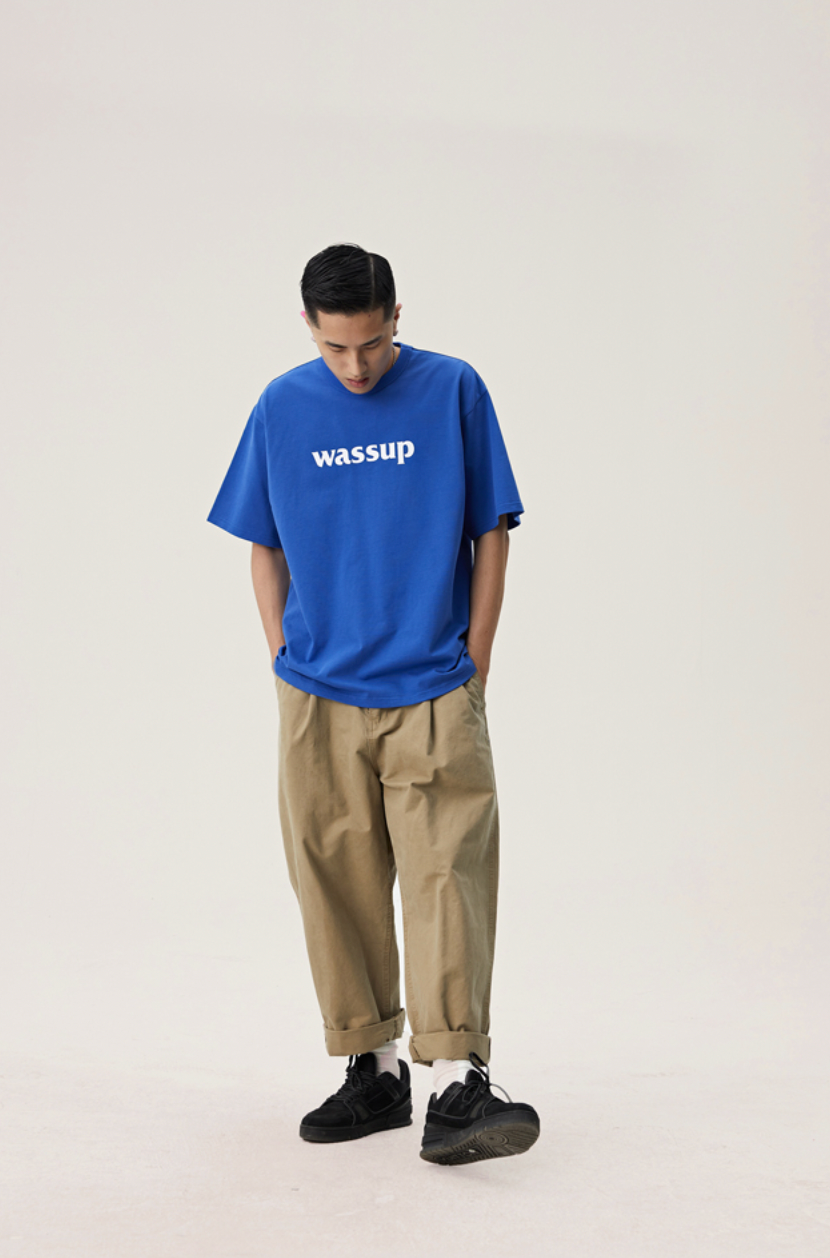 Bold Big Logo Print Basic Tee - chiclara