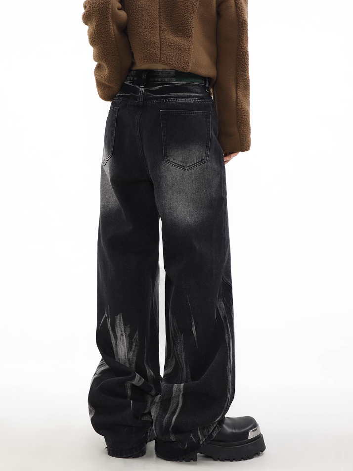 Obsidian Fade Wide-Leg Denims - chiclara