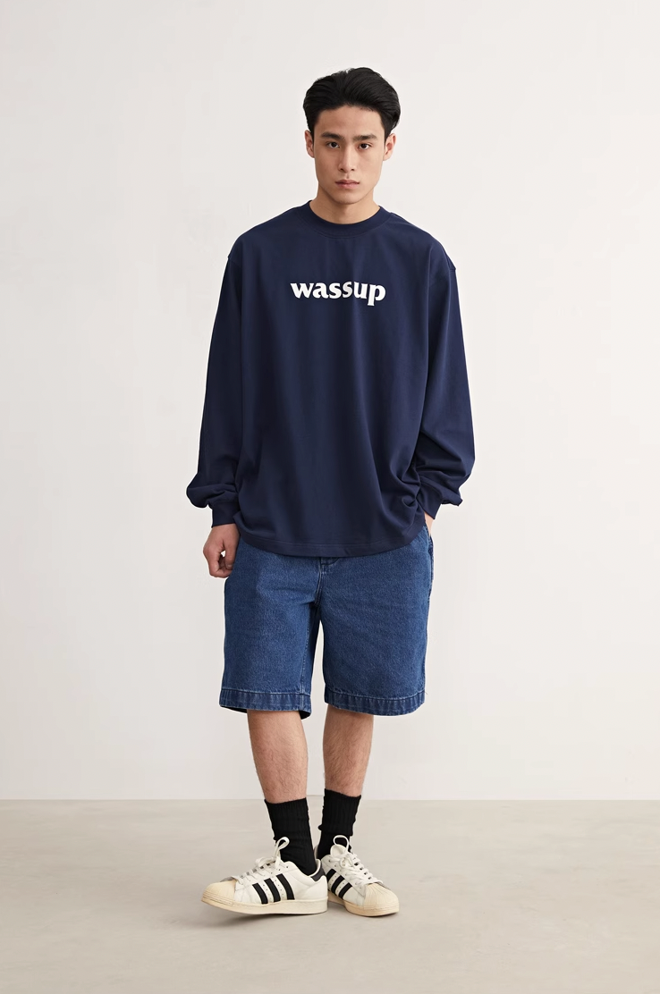 Classic Basic Logo Printed Long Sleeved Tee - chiclara