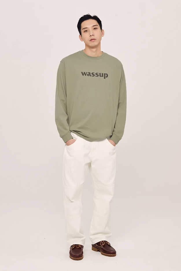 Classic Basic Logo Printed Long Sleeved Tee - chiclara