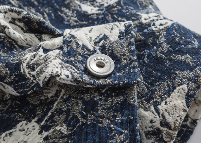 Jacquard Tie Dye Denim Jacket