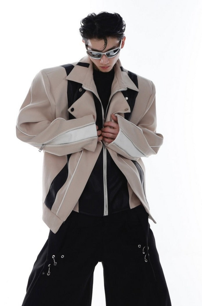 Layered Leather Jacket - chiclara