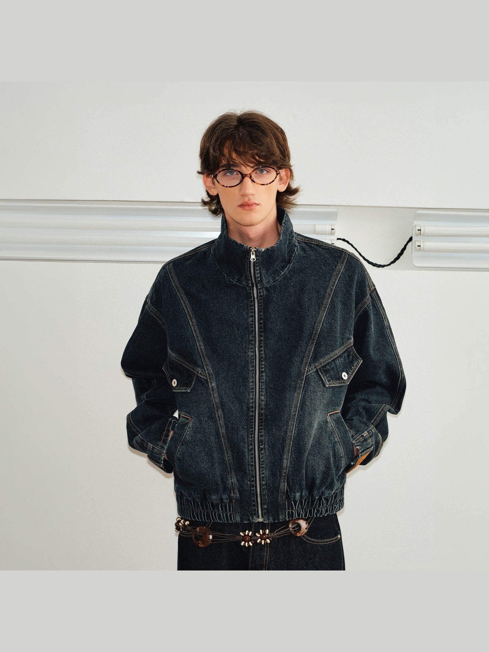 Jeans Cuff Bomber Jacket