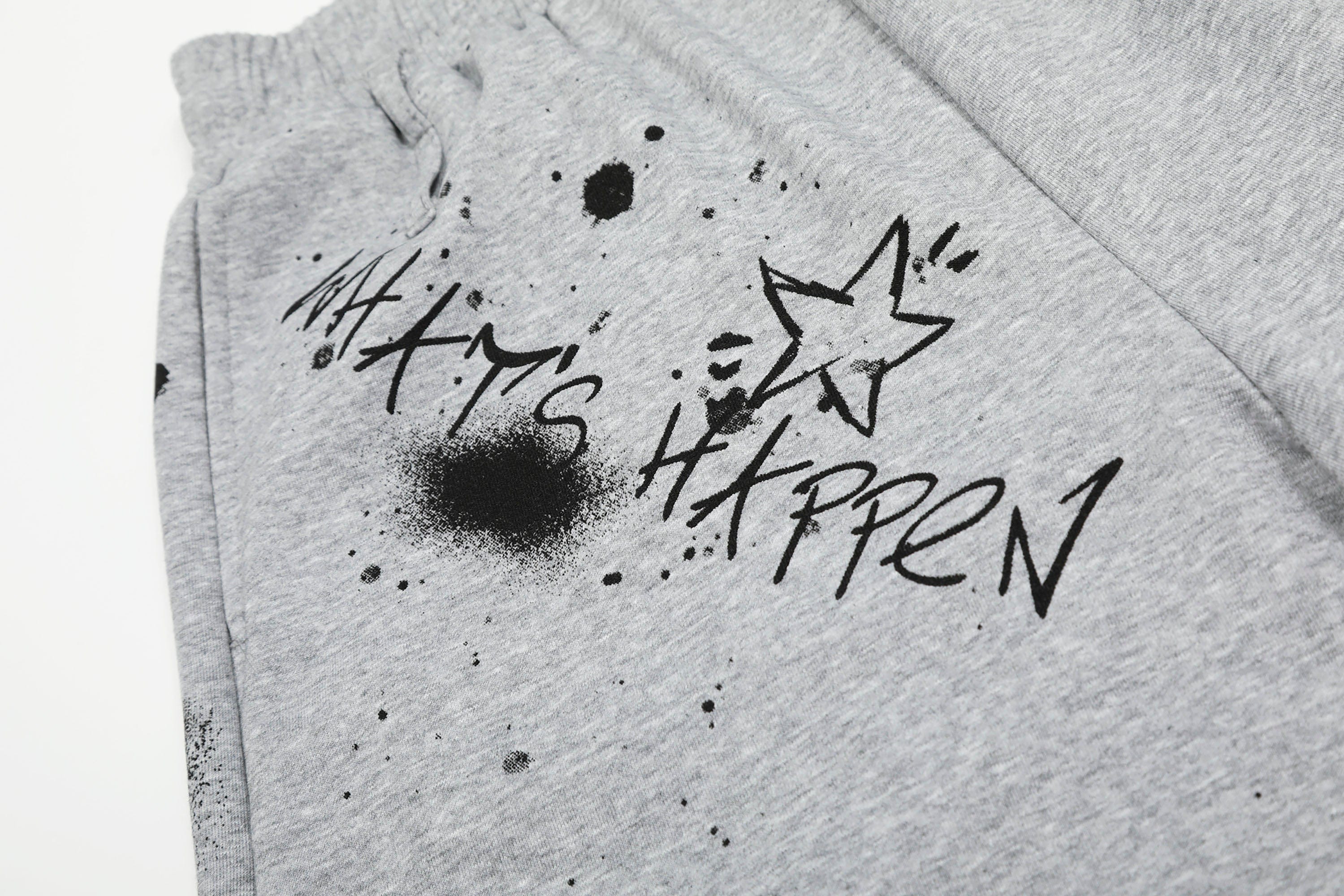 Graffiti Spray Print Sweat Shorts