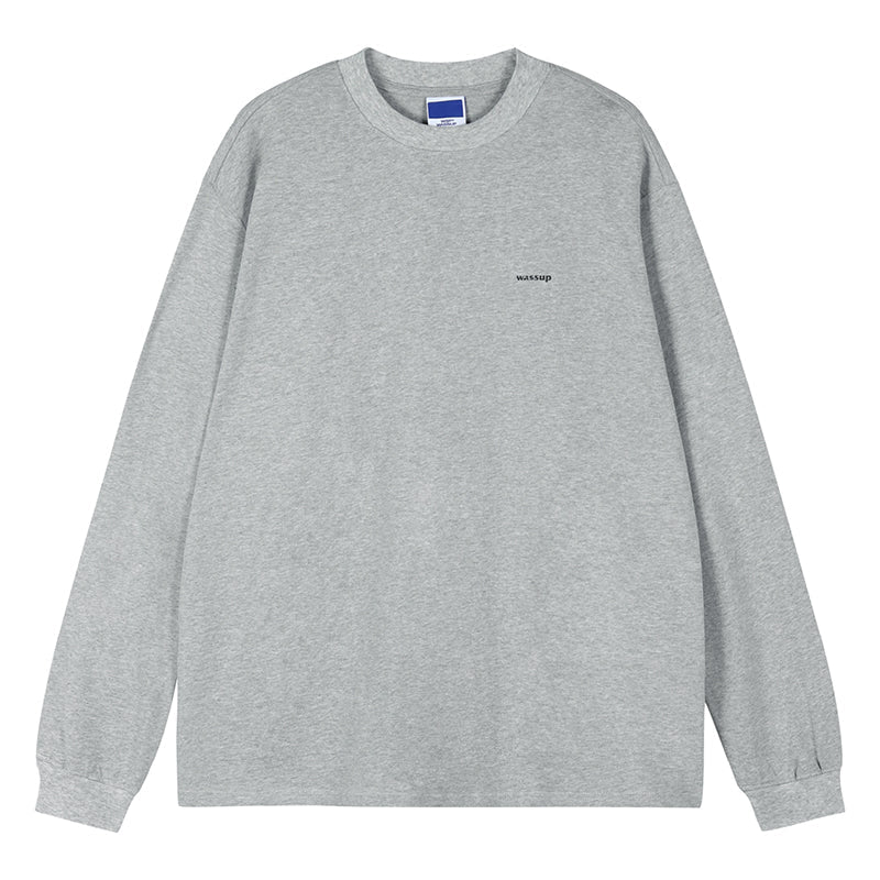 Minimalist Basic Small Logo Long Sleeved Tee - chiclara
