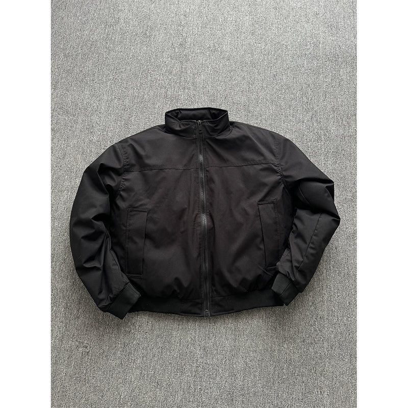 5D4084-Padded short-sleeved cotton jacket with a stand-up collar for men