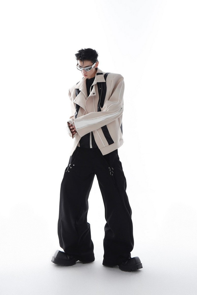 Layered Leather Jacket - chiclara