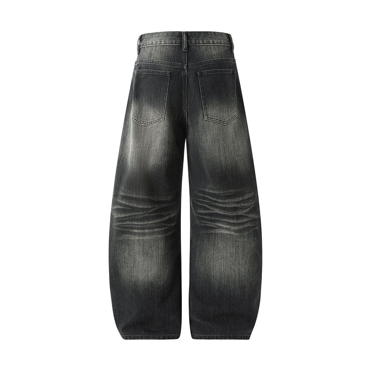 W516 best-selling bamboo-striped high-quality autumn-winter curved-leg denim pants