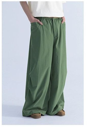 Drapey Track Pants with Drawstring - chiclara