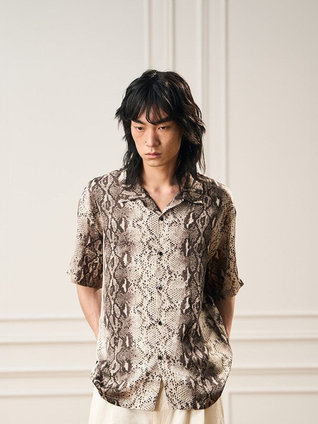 Snake Print Camp Shirt