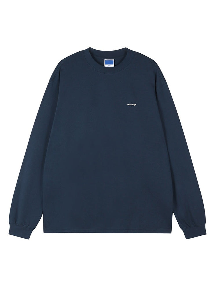 Minimalist Basic Small Logo Long Sleeved Tee - chiclara