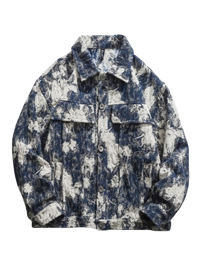 Jacquard Tie Dye Denim Jacket