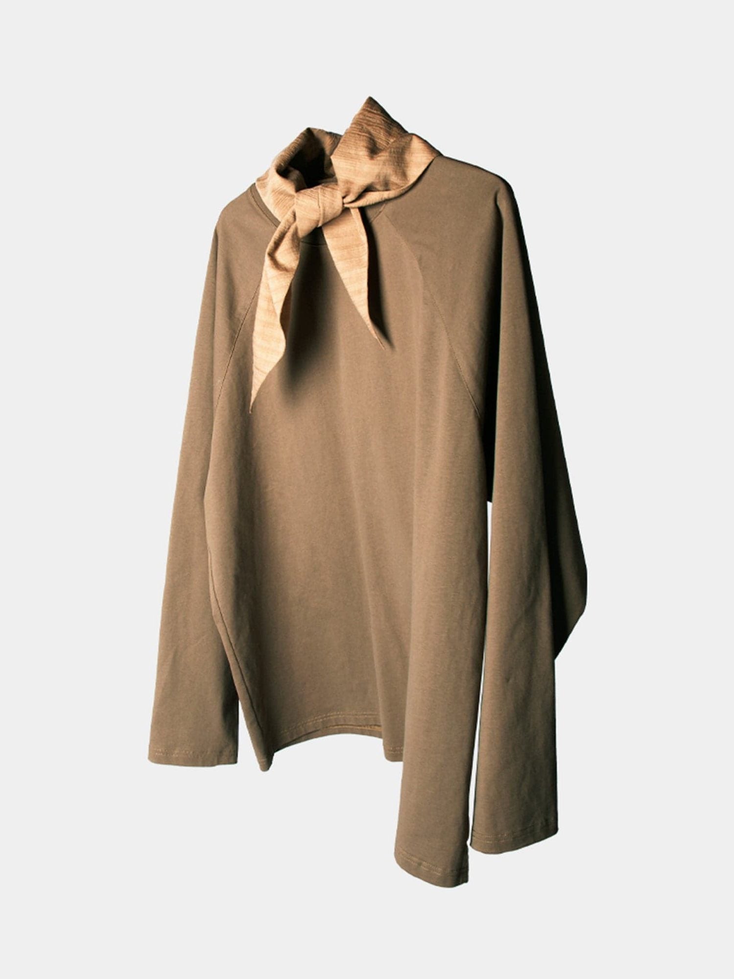 Camel Bow Neck Sweatshirt