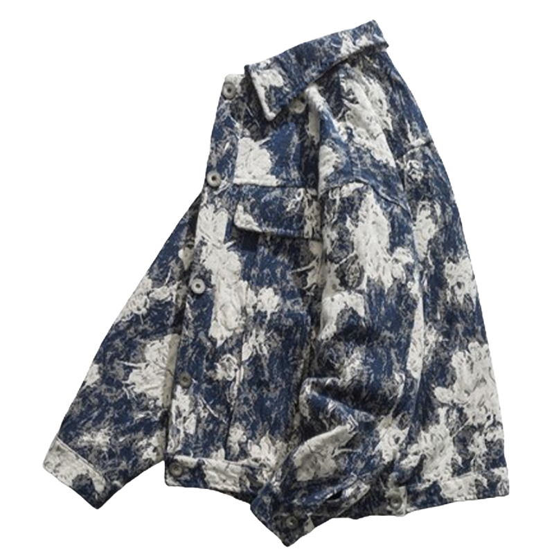 Jacquard Tie Dye Denim Jacket