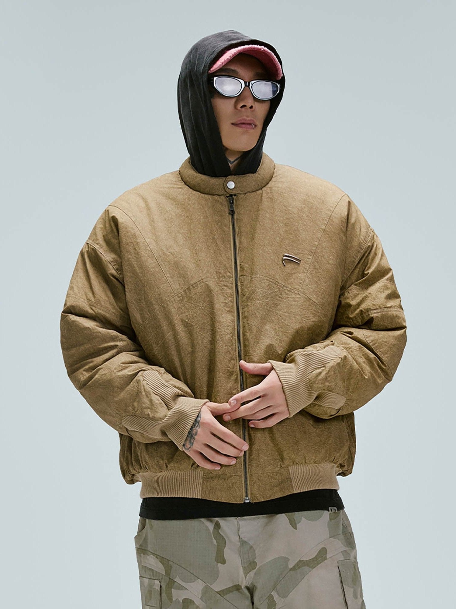 Washed Canvas Puffer Jacket