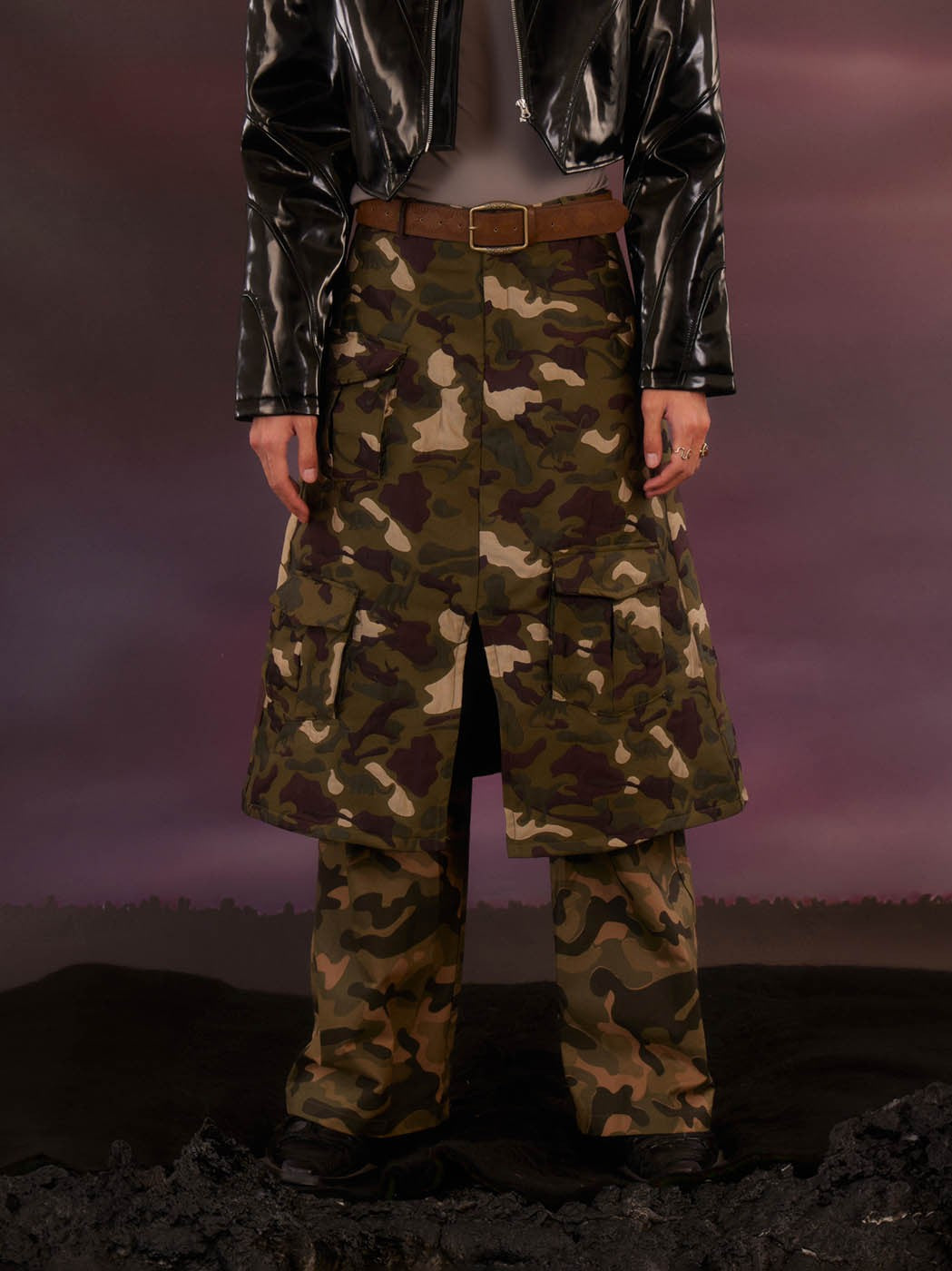 Camo Skirt Overlay Pants