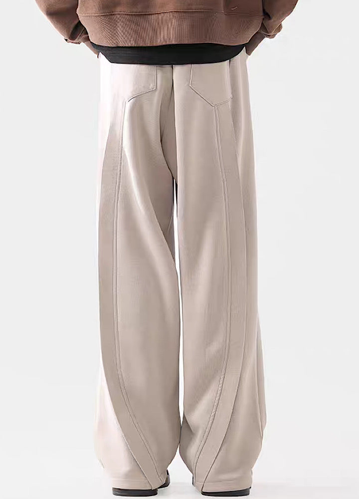Wide-Leg Washed Drawstring Pants - chiclara