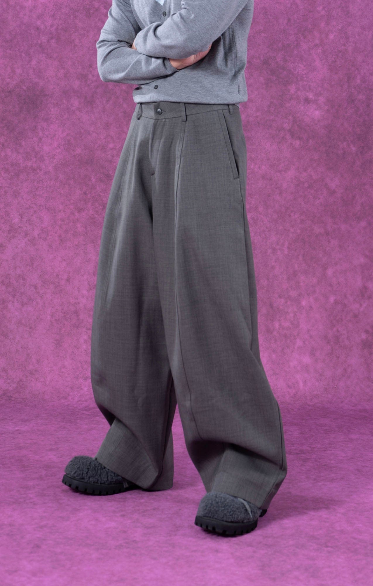 Ultra Wide-Leg Black Trousers