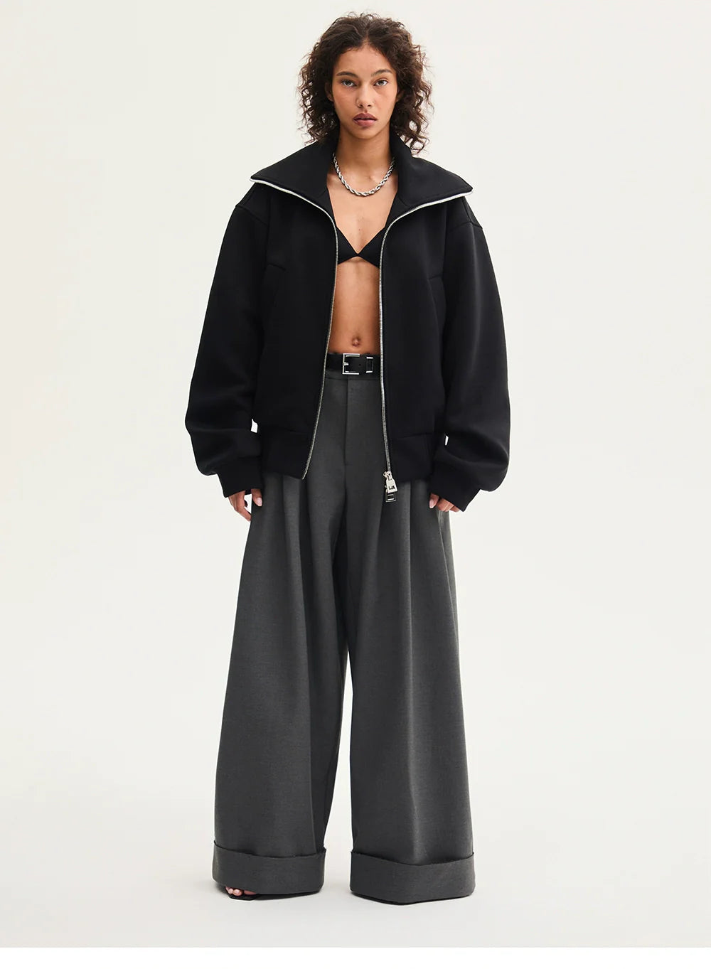 CollarRamp High-Neck Zip Bomber