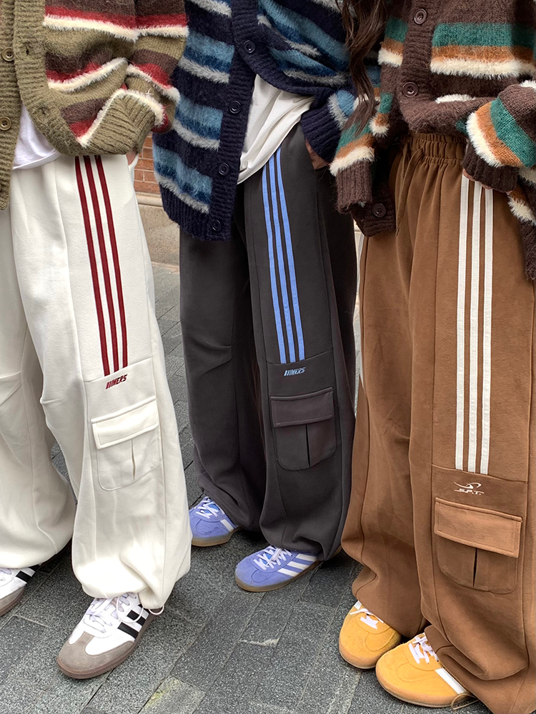 Multicolor Wide-Leg Casual Pants