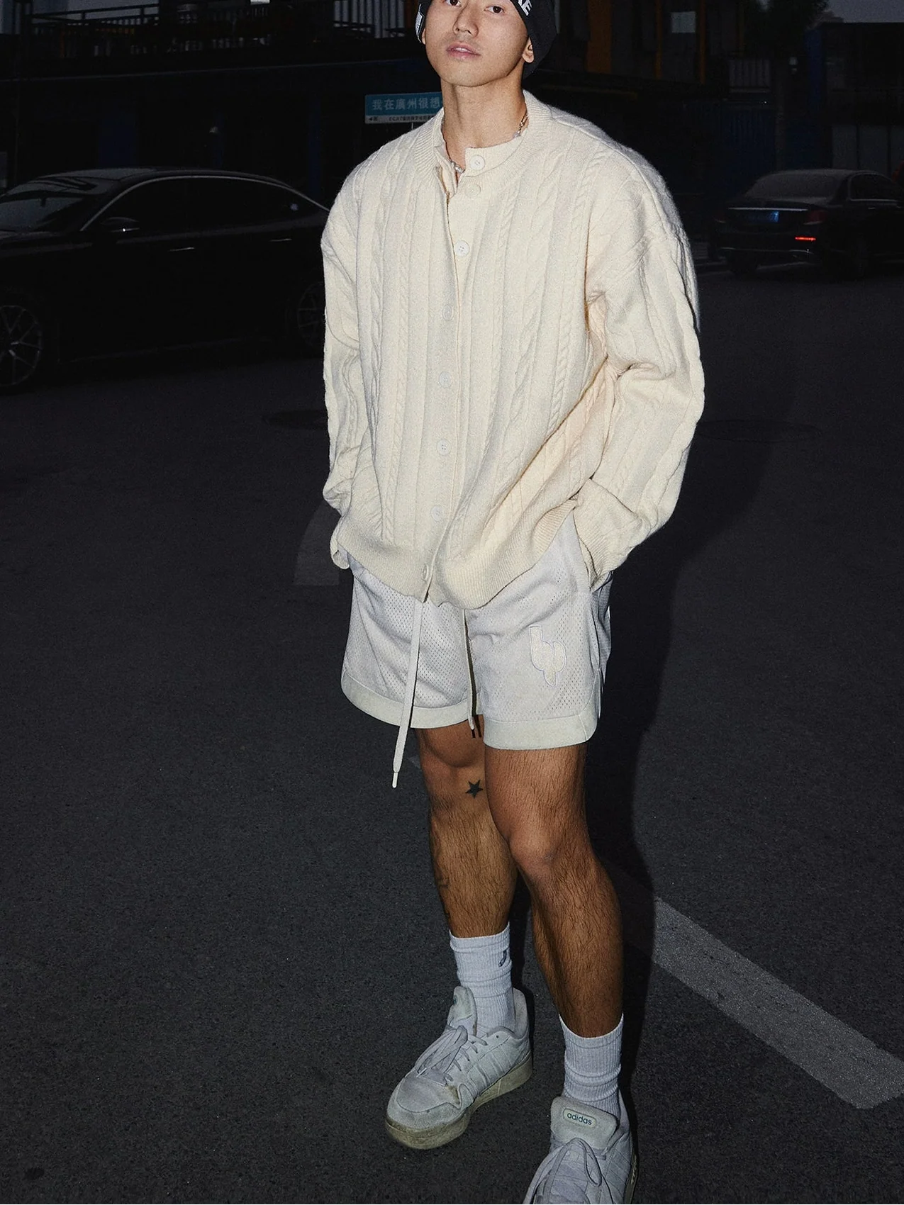 Button-Up Cable Knit Cardigan