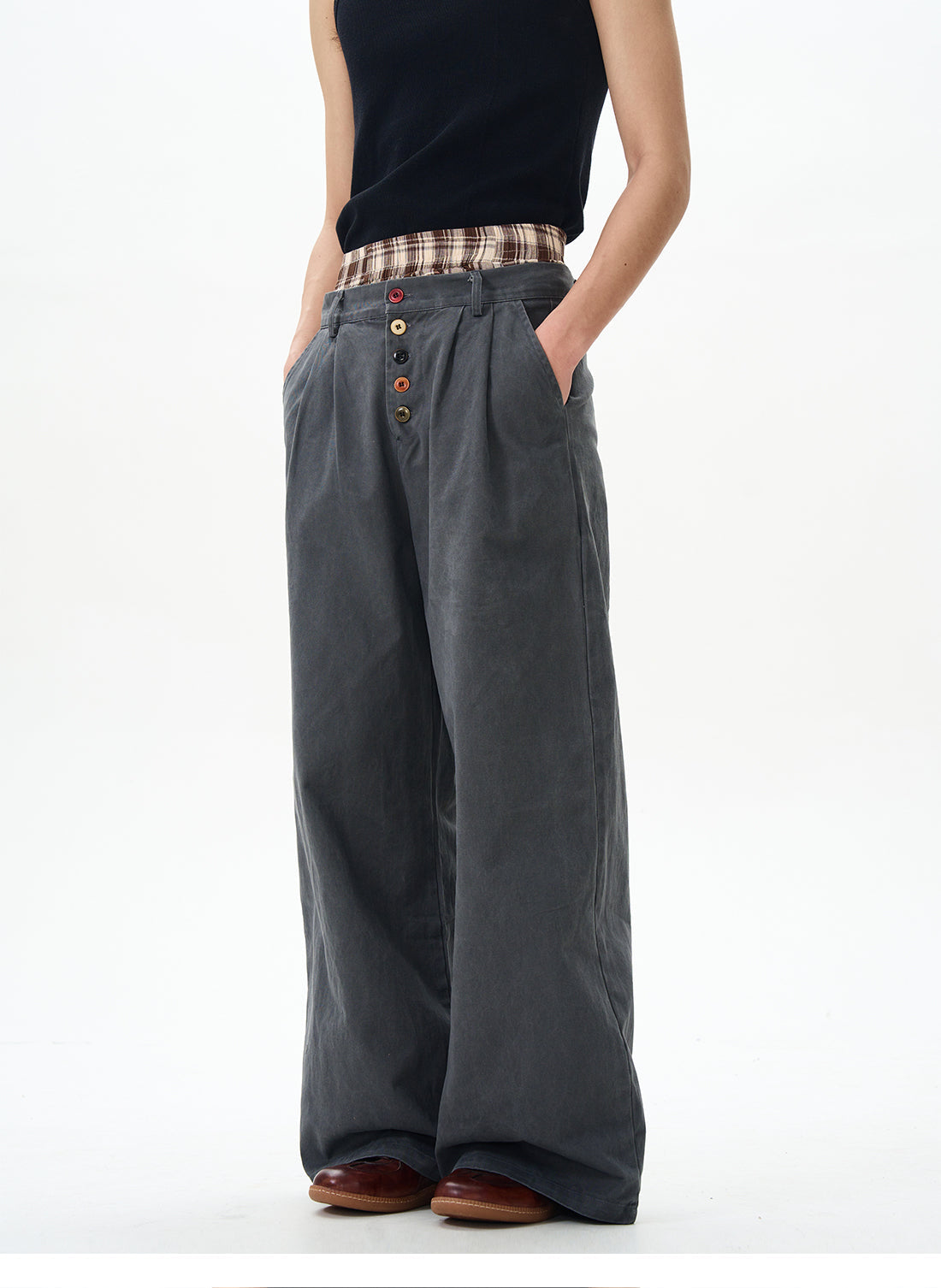Wide Brown Oversized Combat Trousers