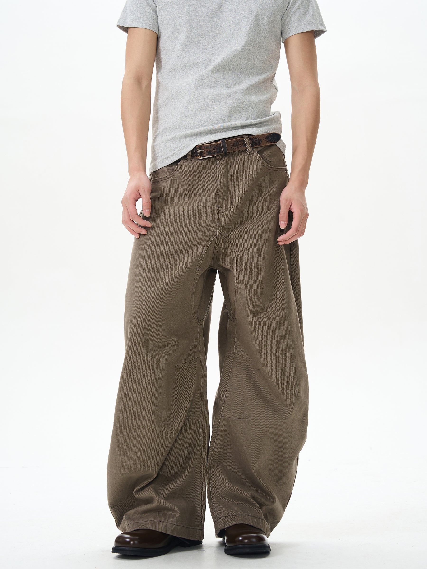 Brown Skater Wide Leg Pants