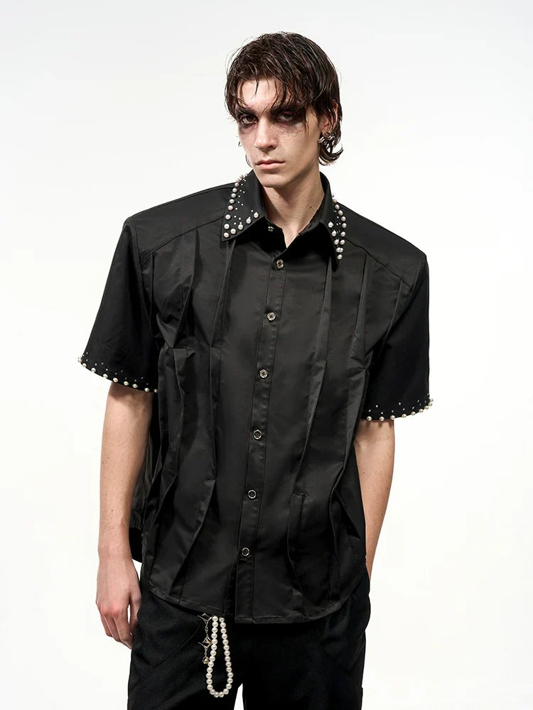 Pearl Studded Origami Shirt