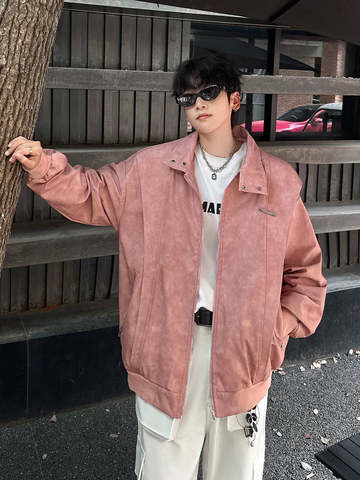 Oversized  Vintage Zip-Up Jacket