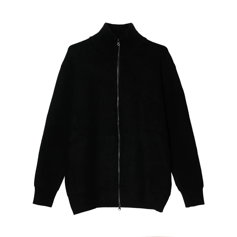 Ribbed Full-Zip Cardigan Sweater