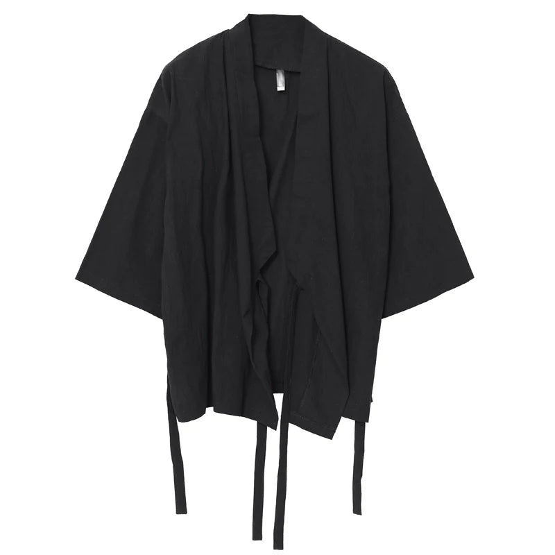 Black Wrap Kimono Shirt