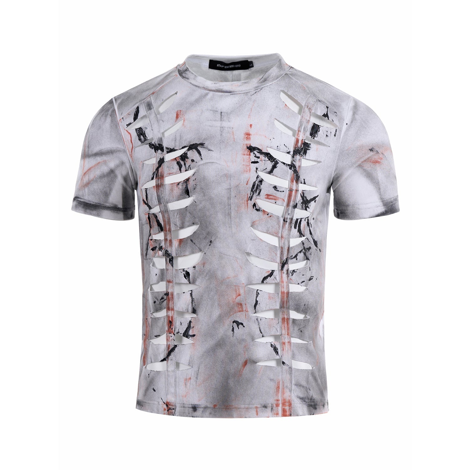 Cut-out Distressed Punk T-Shirt