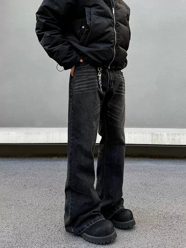 Obsidian Heavy Wash Straight Leg Jeans