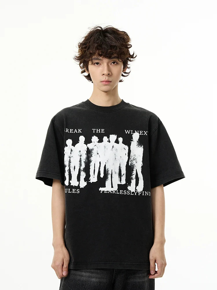 Artistic Graphic Print Oversized T-Shirt