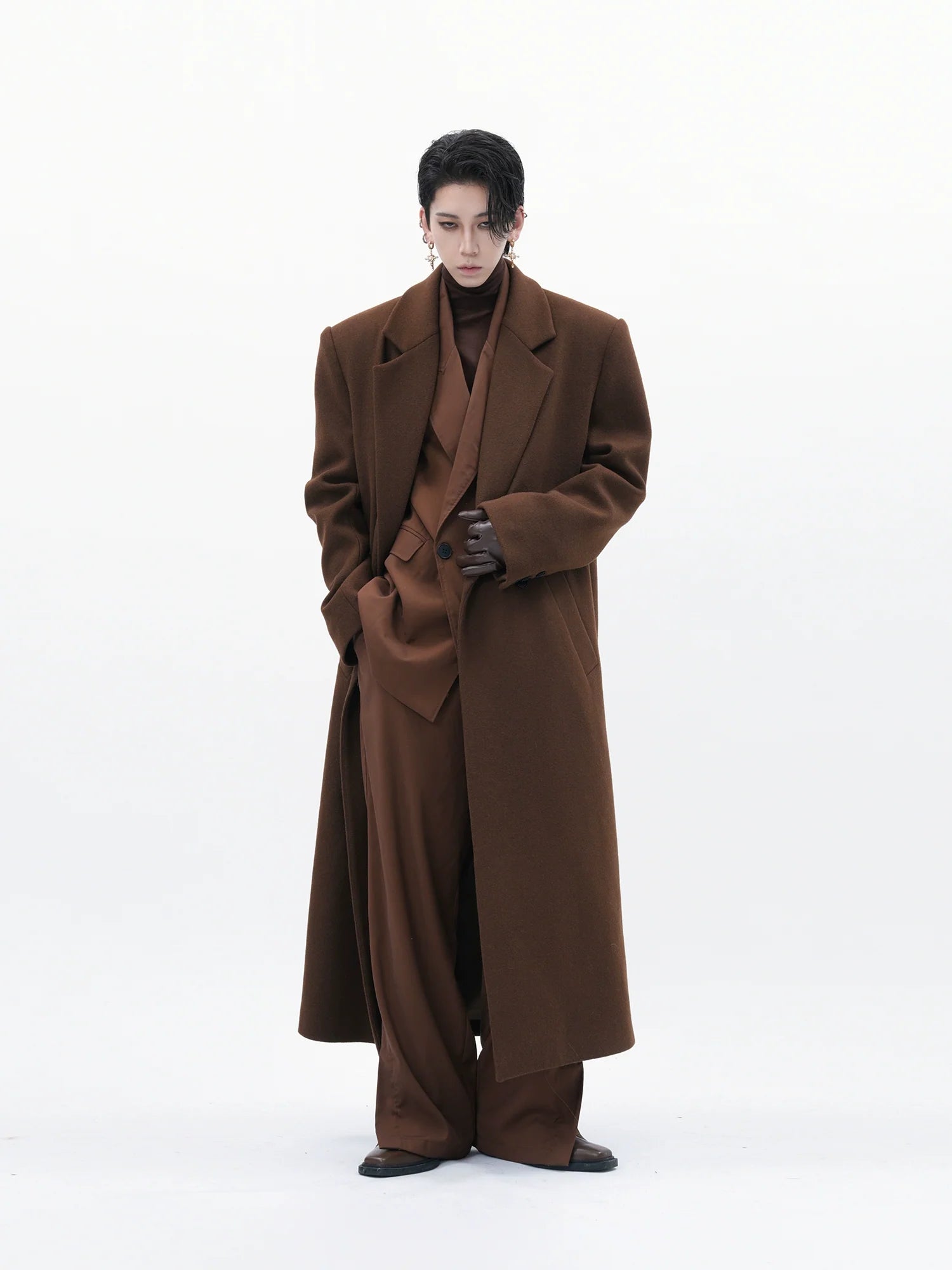 체스트넛 이클립스 울 오버코트