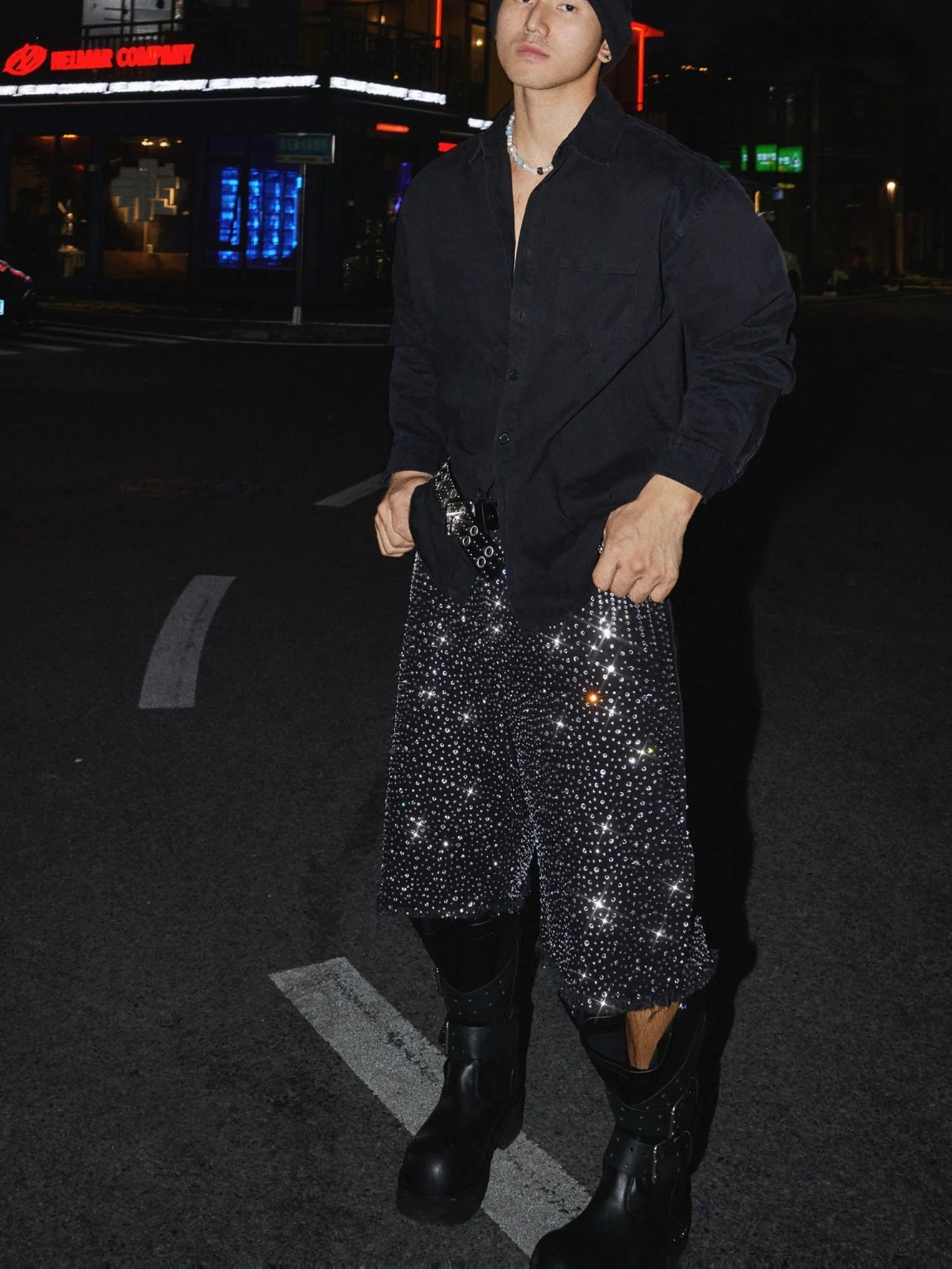 Washed Oversized Button-Up Long Sleeve Shirt