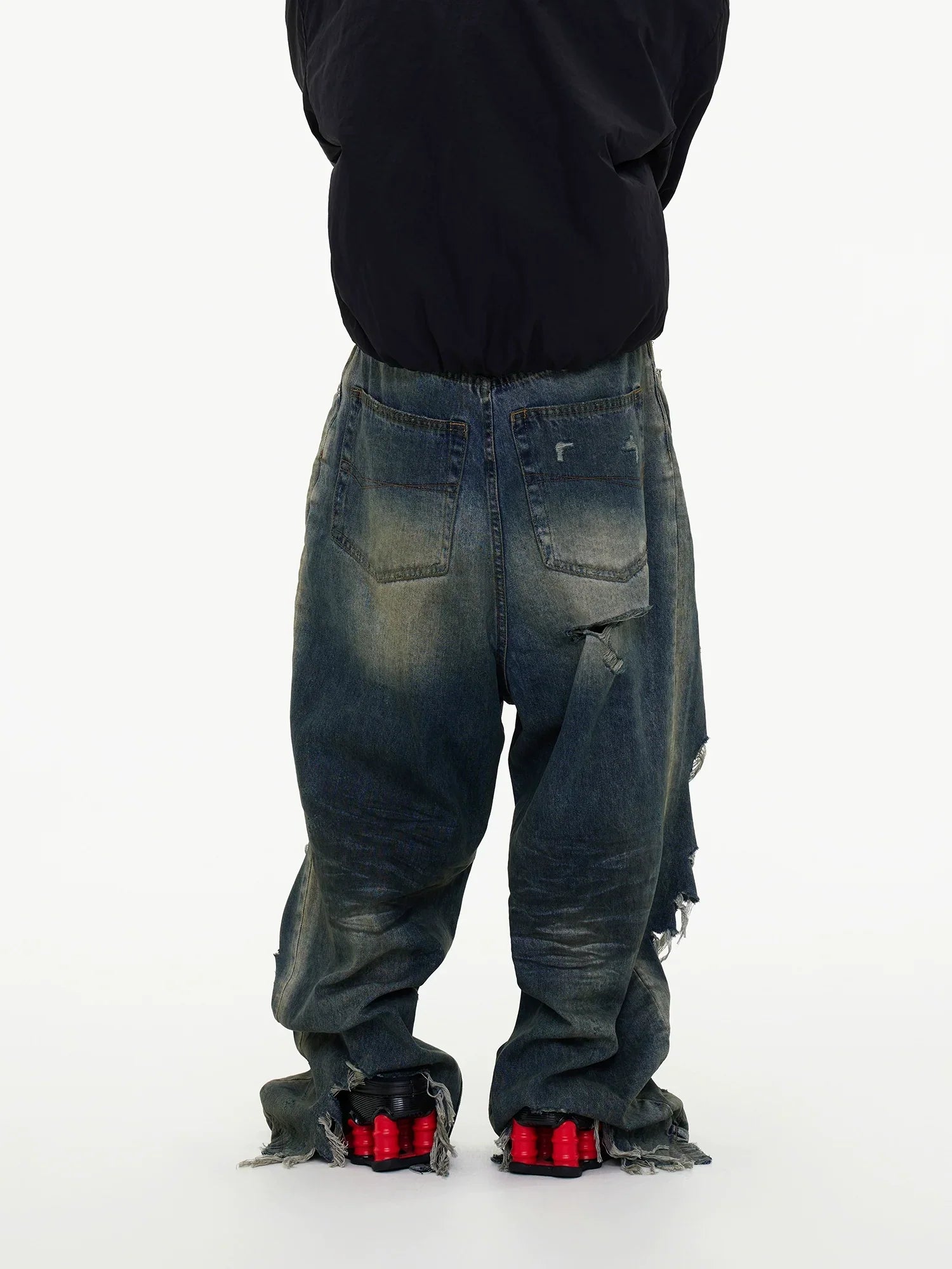 Grunge Destroyed Wide Leg Jeans