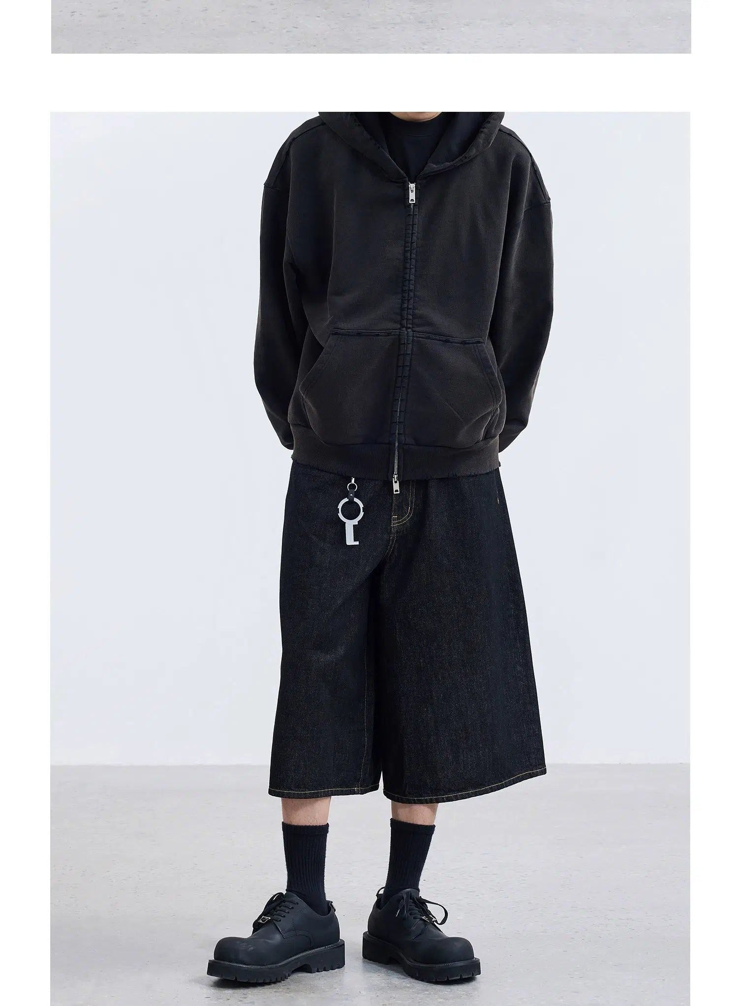 Wide Leg Casual Denim Shorts - chiclara