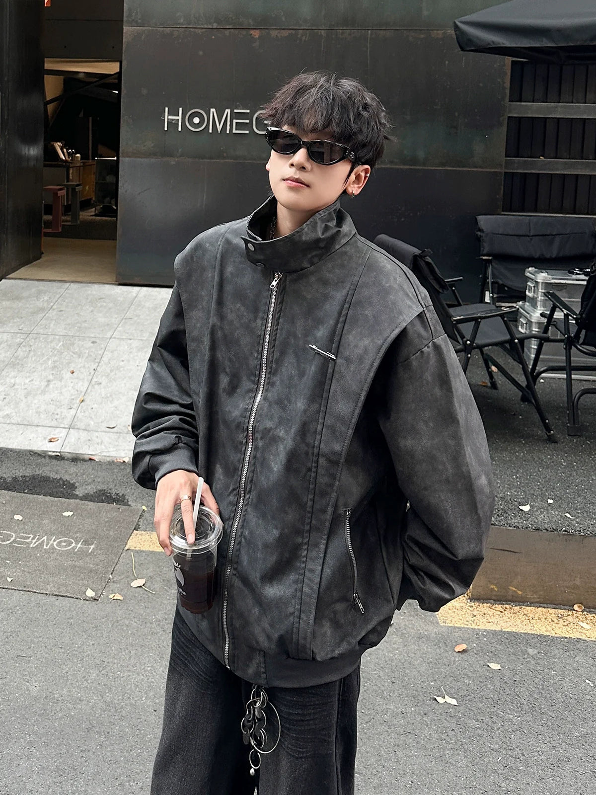 오버사이즈 빈티지 집업 재킷