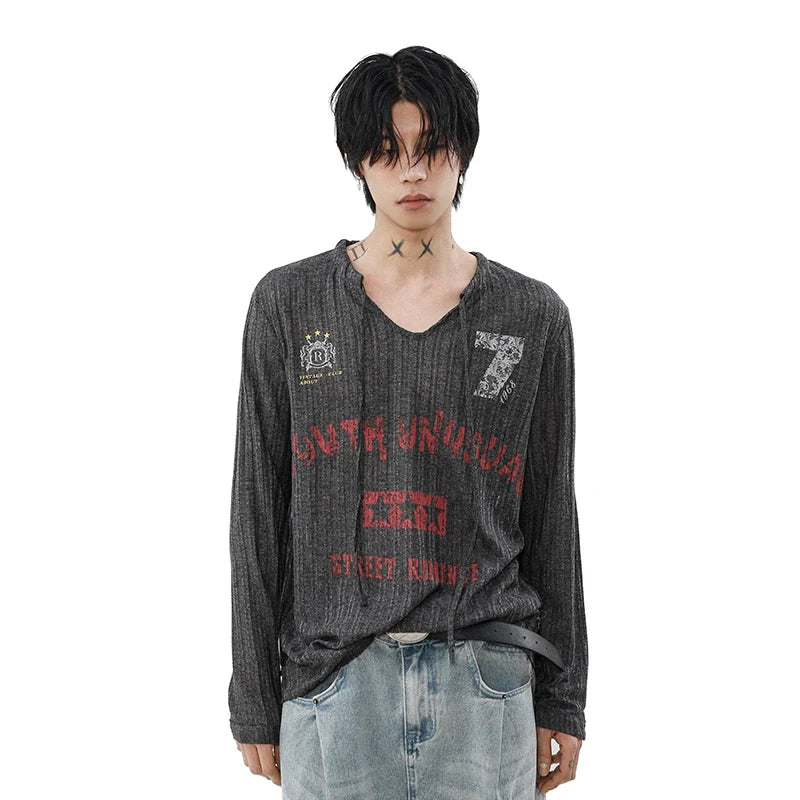 그런지 스트리트 러너 니트 탑