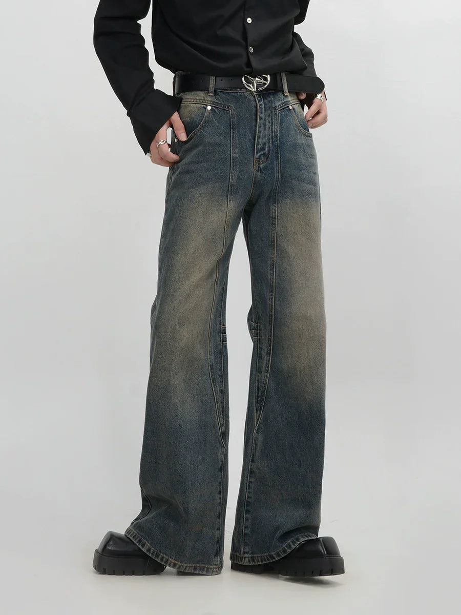 Washed Micro Flare Jeans