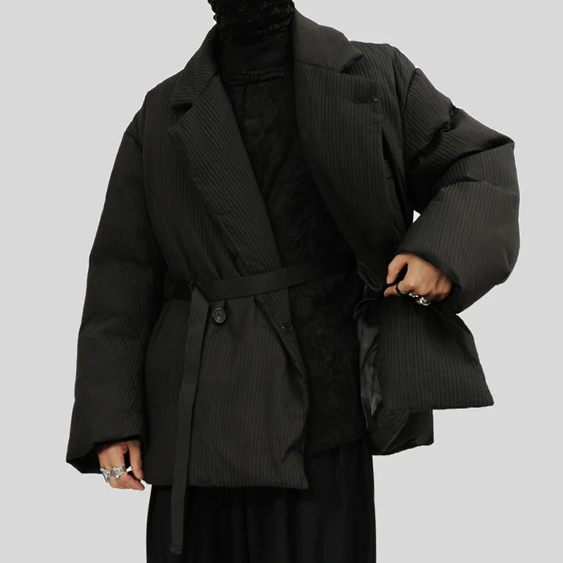 Asymmetrical Quilted Down Blazer