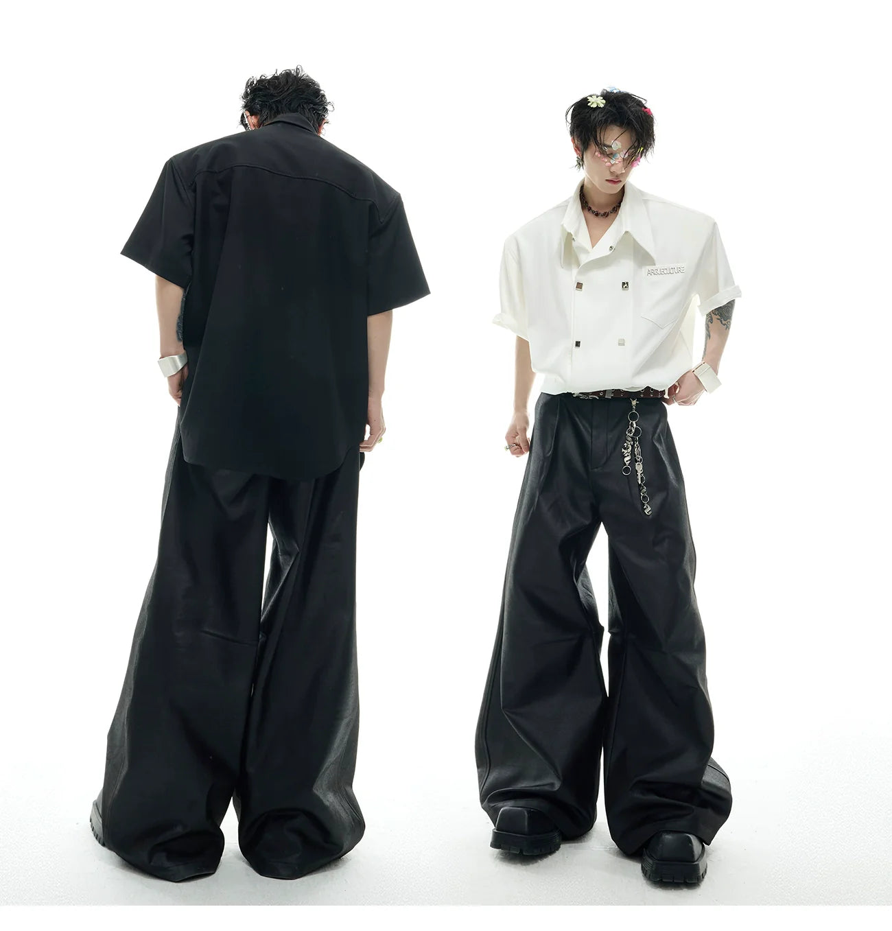 화이트 오버사이즈 버튼다운 워크셔츠