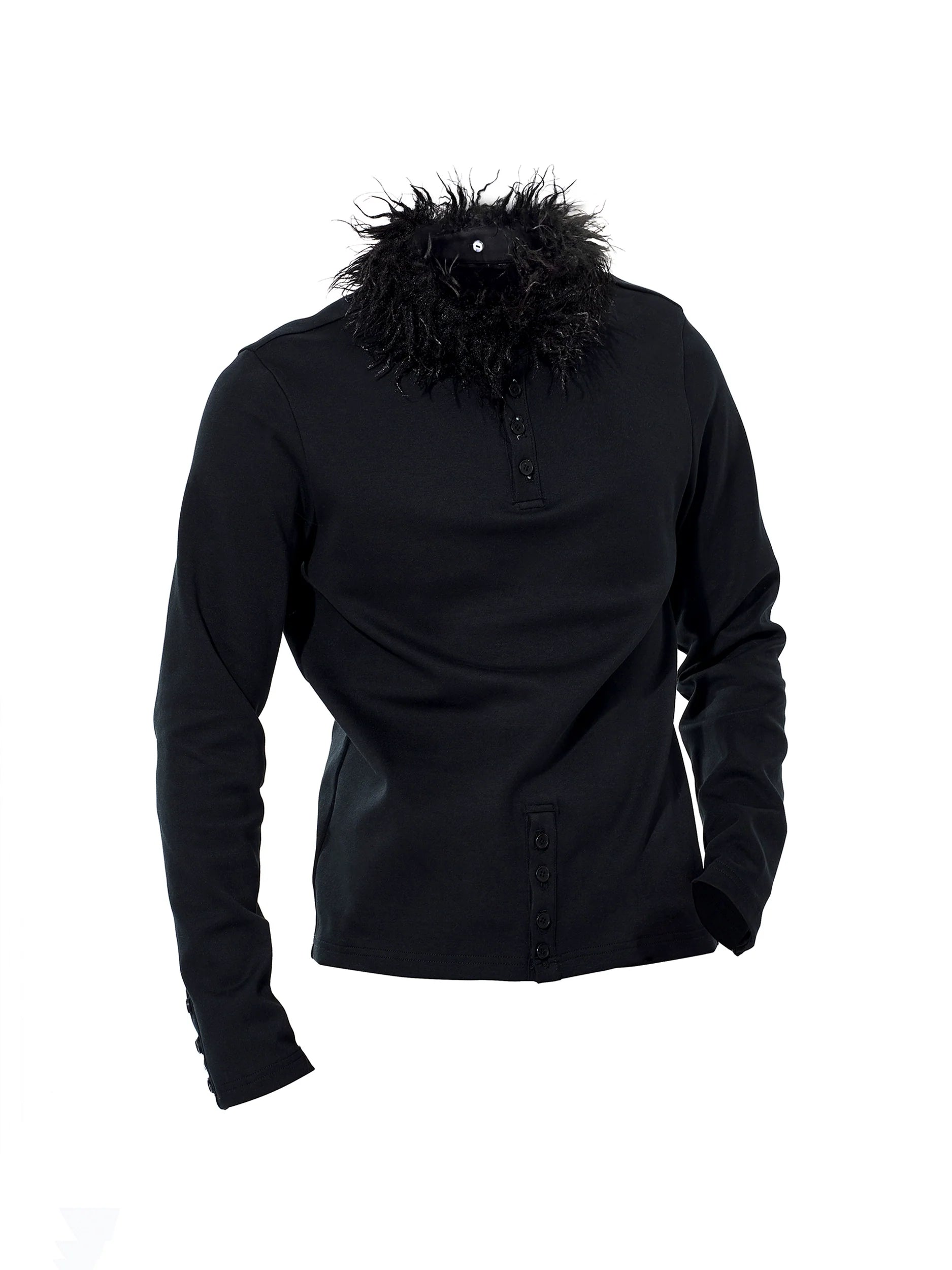 Plume Collar Button Henley Top
