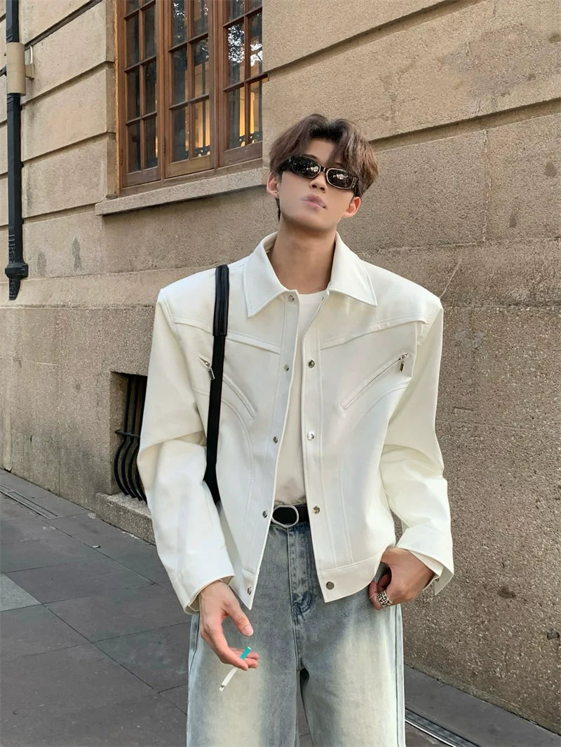 와이드 숄더 데님 재킷
