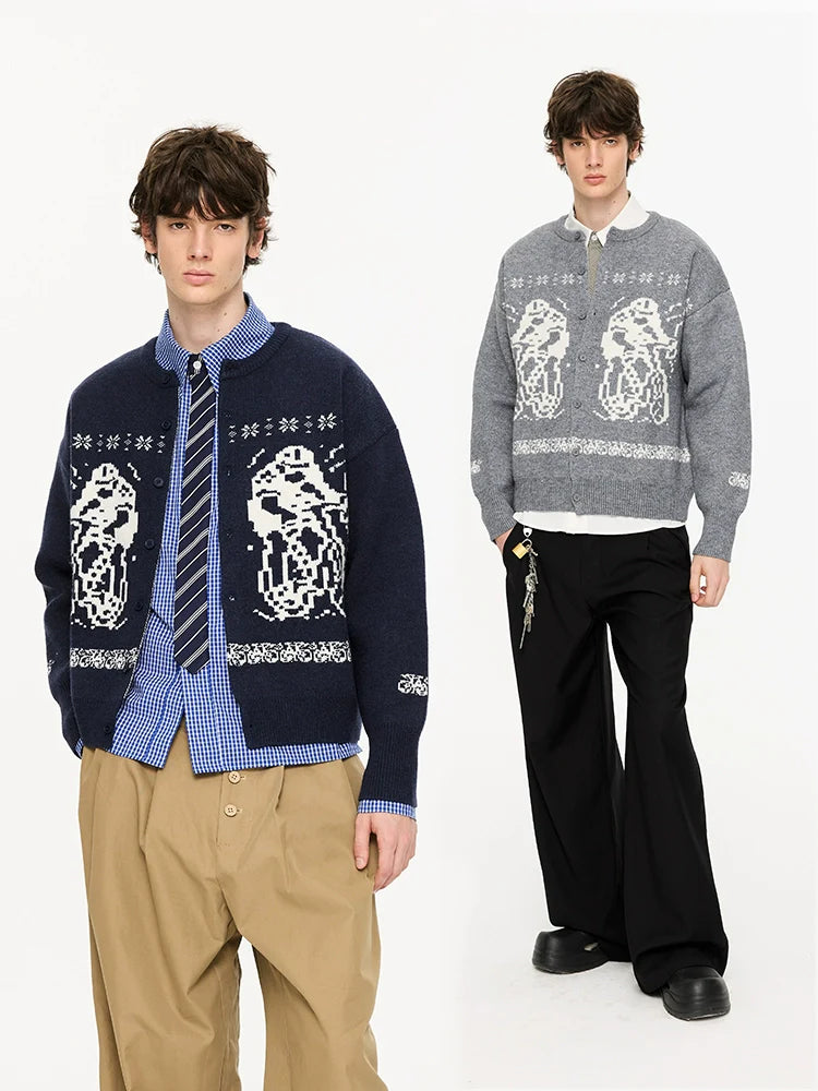 Arctic Fleece Animal Motif Button Cardigans and Sweaters