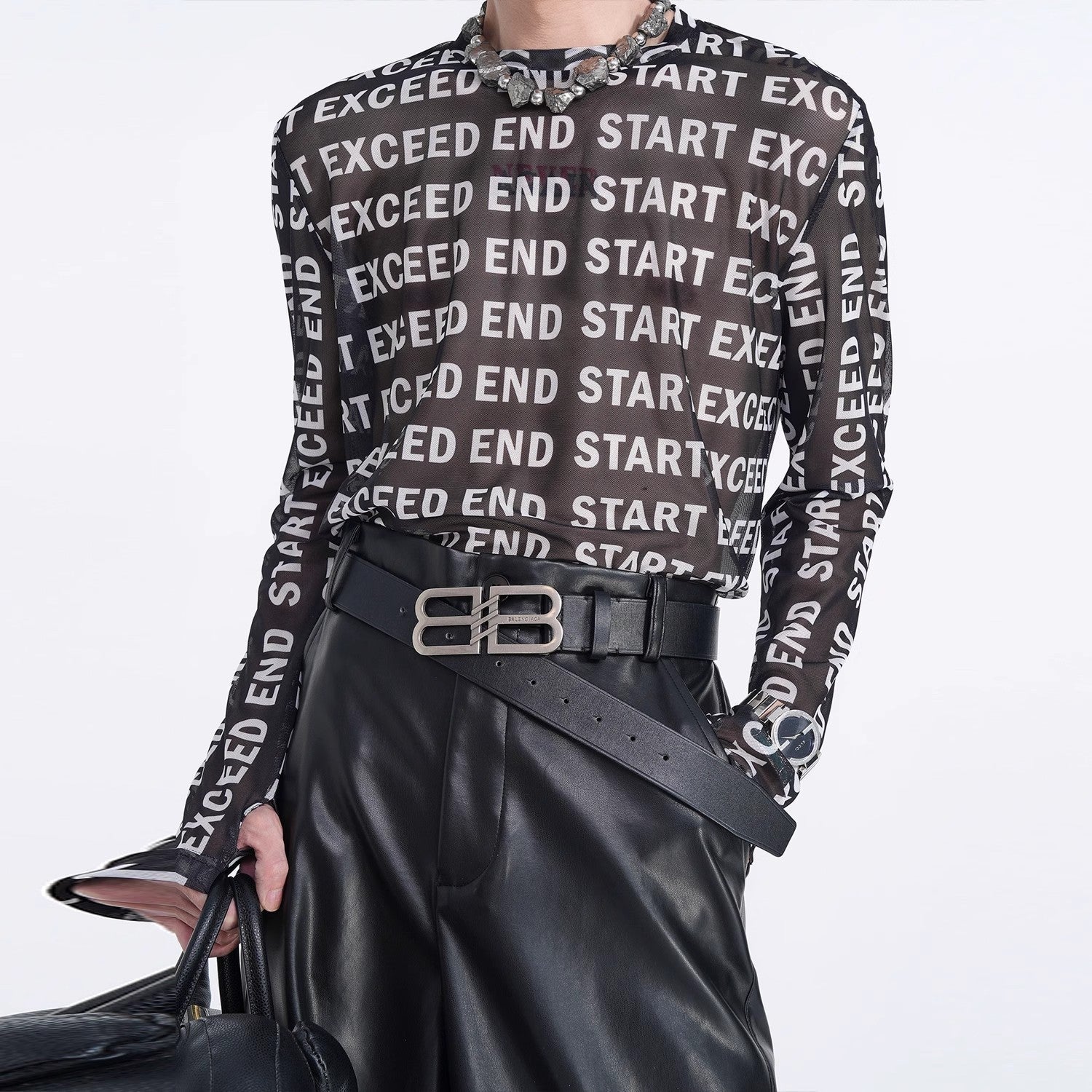 Text Print Long Sleeve Top