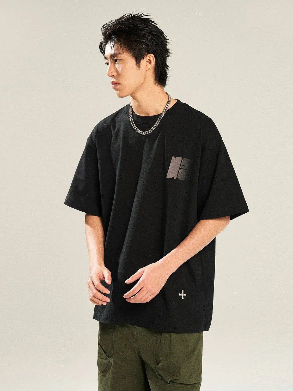 T-Shirt with Subtle Fade Logo - chiclara