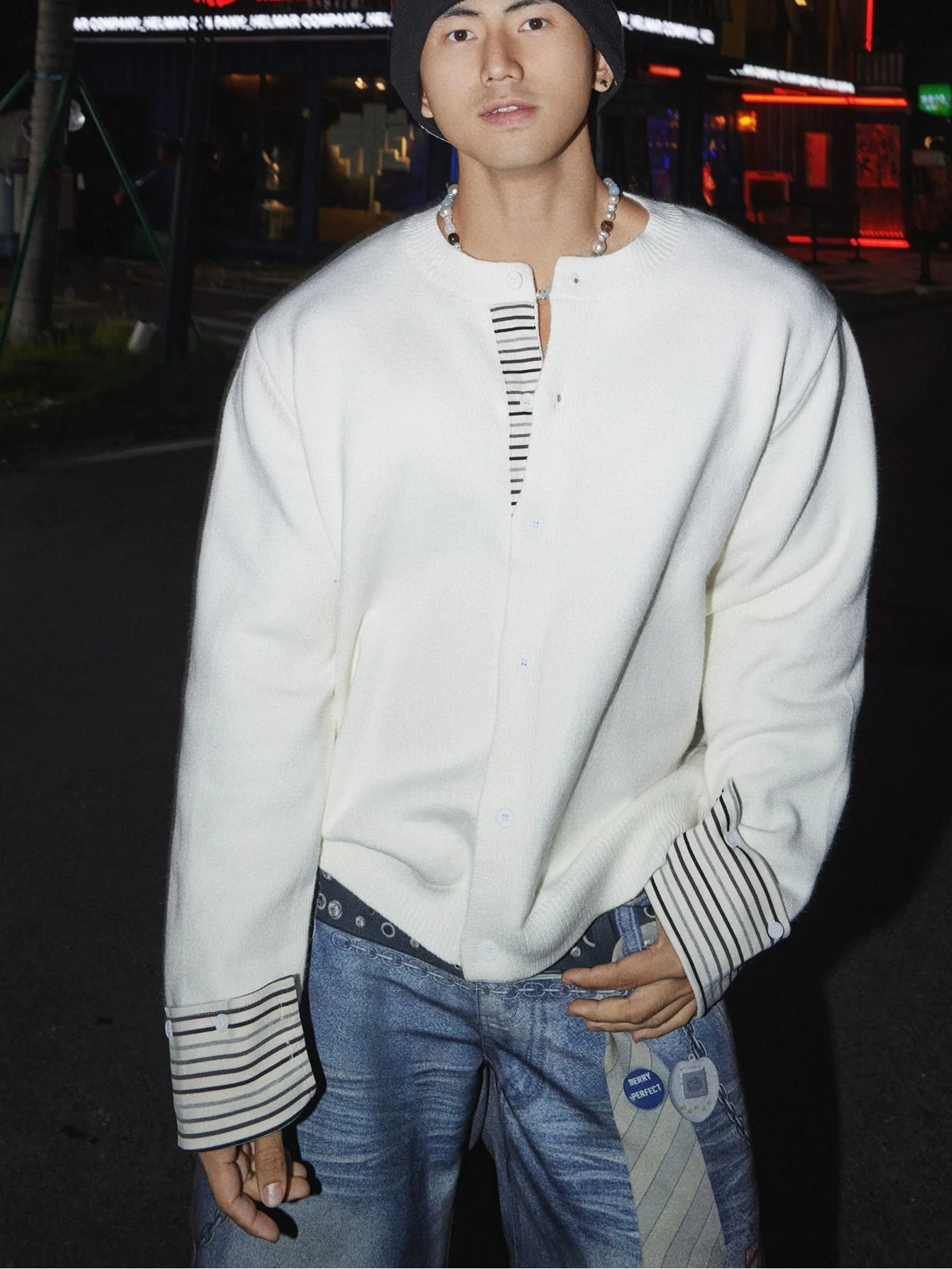 Frost Ivory Layered Knit Cardigan